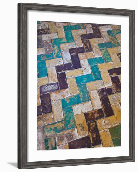 Moorish Tiles, the Alcazar, Seville, Spain-Walter Bibikow-Framed Photographic Print