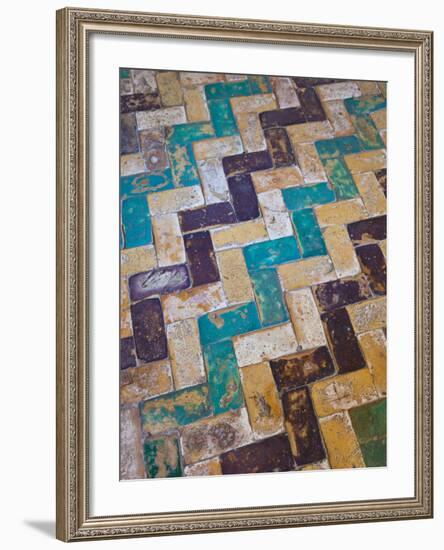 Moorish Tiles, the Alcazar, Seville, Spain-Walter Bibikow-Framed Photographic Print