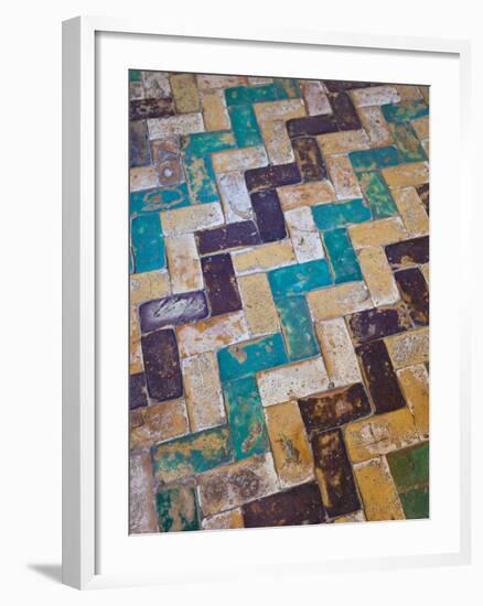 Moorish Tiles, the Alcazar, Seville, Spain-Walter Bibikow-Framed Photographic Print