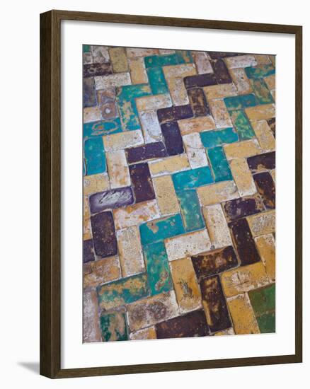 Moorish Tiles, the Alcazar, Seville, Spain-Walter Bibikow-Framed Photographic Print