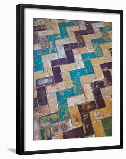 Moorish Tiles, the Alcazar, Seville, Spain-Walter Bibikow-Framed Photographic Print