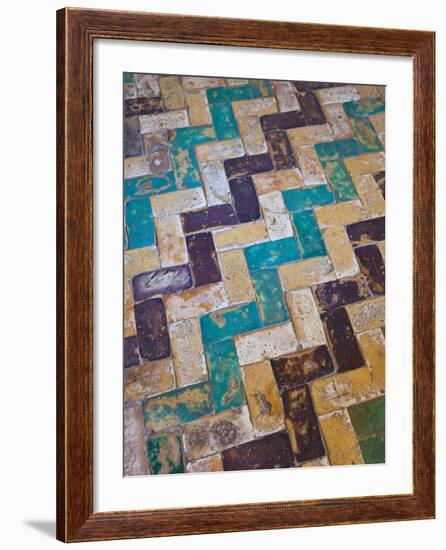 Moorish Tiles, the Alcazar, Seville, Spain-Walter Bibikow-Framed Photographic Print