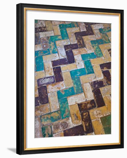 Moorish Tiles, the Alcazar, Seville, Spain-Walter Bibikow-Framed Photographic Print