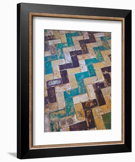 Moorish Tiles, the Alcazar, Seville, Spain-Walter Bibikow-Framed Premium Photographic Print
