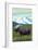 Moose and Mountain - Montana Big Sky Country, c.2009-Lantern Press-Framed Art Print