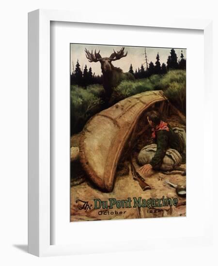 Moose Attack!, Front Cover of the 'Dupont Magazine', October 1924-American School-Framed Giclee Print