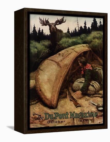 Moose Attack!, Front Cover of the 'Dupont Magazine', October 1924-American School-Framed Premier Image Canvas