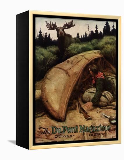 Moose Attack!, Front Cover of the 'Dupont Magazine', October 1924-American School-Framed Premier Image Canvas