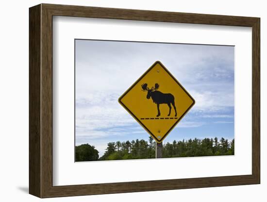 Moose Crossing Sign-Paul Souders-Framed Photographic Print