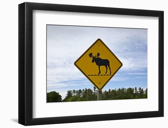 Moose Crossing Sign-Paul Souders-Framed Photographic Print