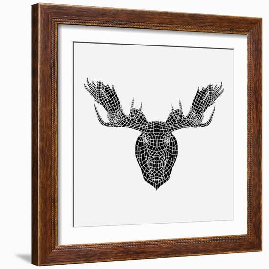 Moose Head Mesh-Lisa Kroll-Framed Art Print