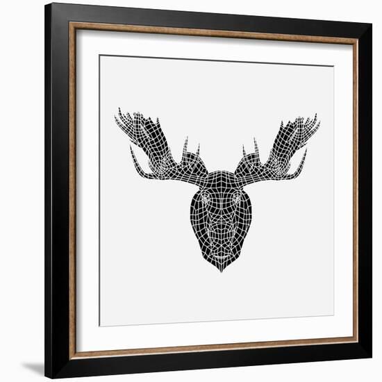 Moose Head Mesh-Lisa Kroll-Framed Art Print