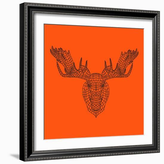 Moose Head Orange Mesh-Lisa Kroll-Framed Premium Giclee Print