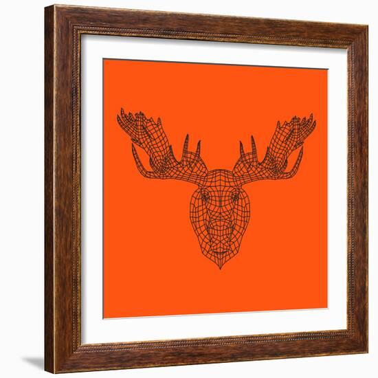 Moose Head Orange Mesh-Lisa Kroll-Framed Art Print