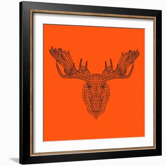 Moose Head Orange Mesh-Lisa Kroll-Framed Art Print