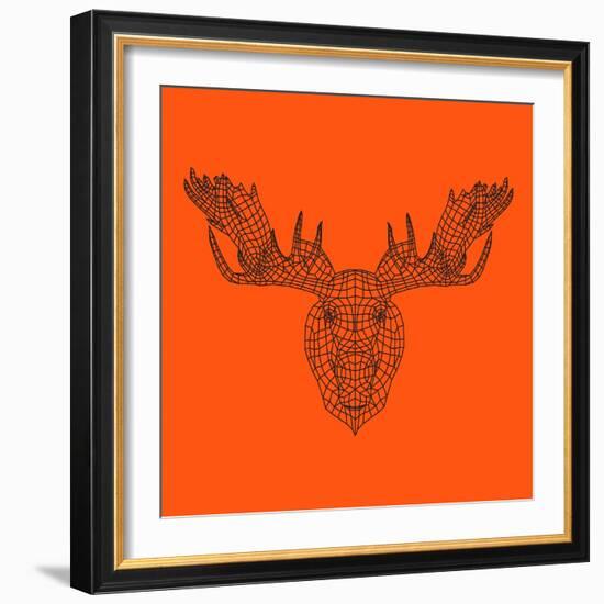 Moose Head Orange Mesh-Lisa Kroll-Framed Art Print