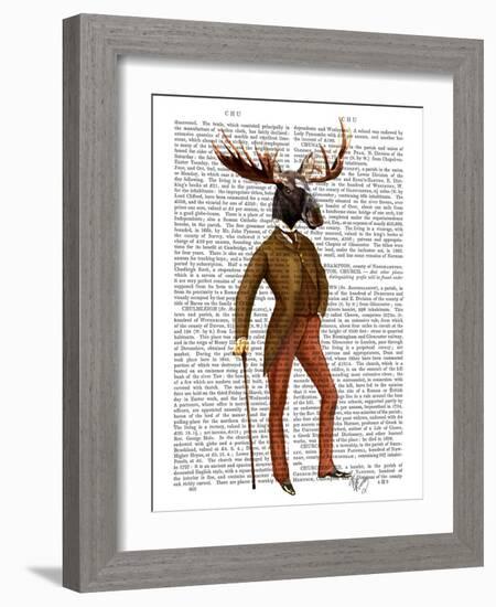 Moose in Suit Full-Fab Funky-Framed Art Print