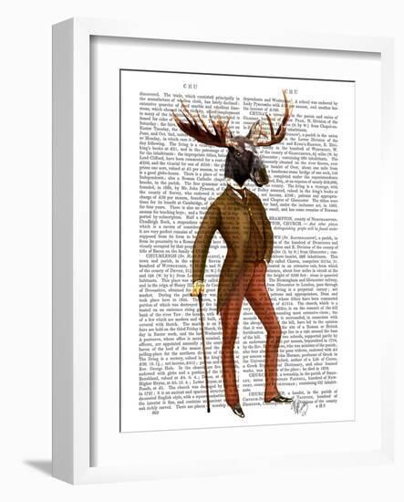 Moose in Suit Full-Fab Funky-Framed Art Print