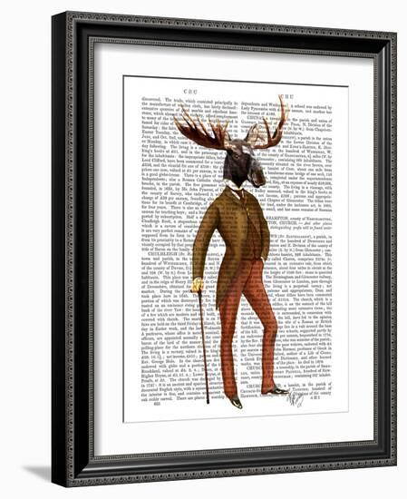 Moose in Suit Full-Fab Funky-Framed Art Print