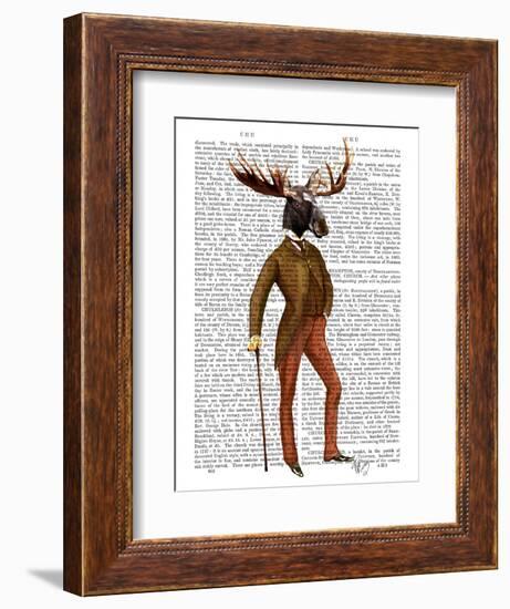 Moose in Suit Full-Fab Funky-Framed Art Print