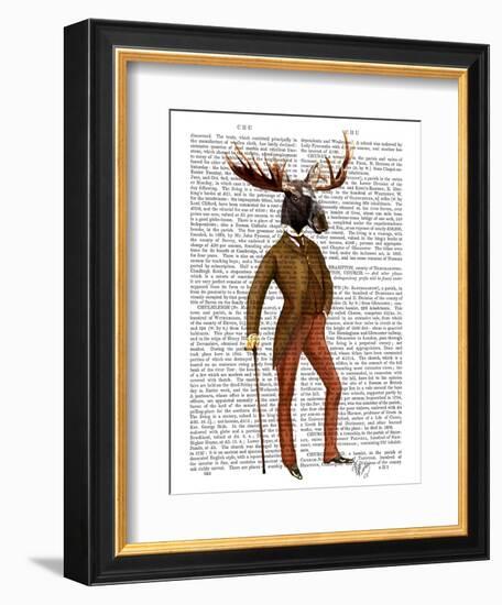 Moose in Suit Full-Fab Funky-Framed Art Print