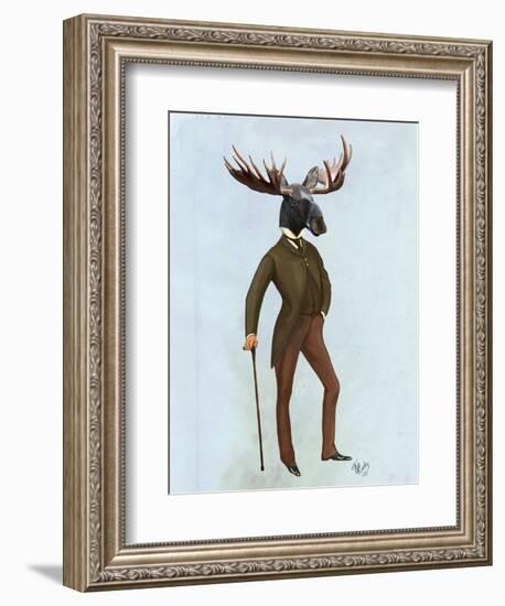 Moose in Suit Full-Fab Funky-Framed Art Print