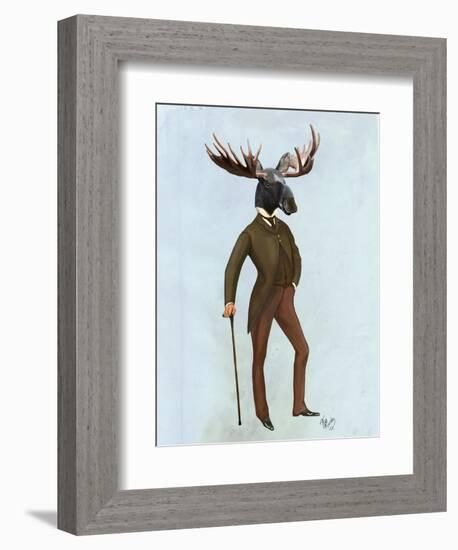 Moose in Suit Full-Fab Funky-Framed Art Print