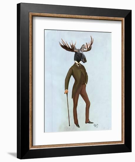 Moose in Suit Full-Fab Funky-Framed Art Print