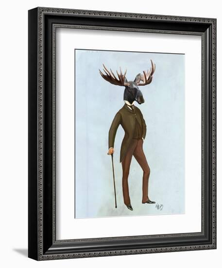 Moose in Suit Full-Fab Funky-Framed Art Print