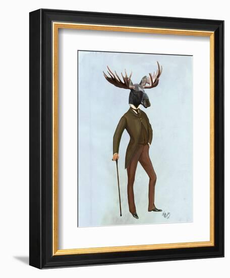 Moose in Suit Full-Fab Funky-Framed Art Print