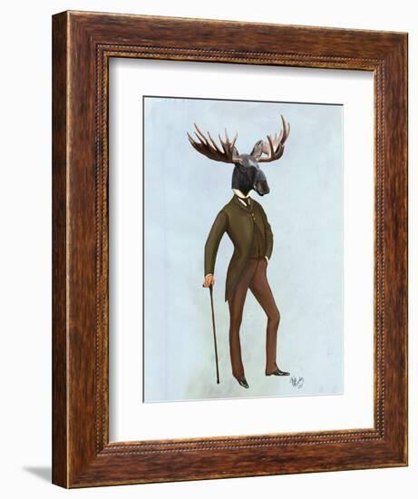 Moose in Suit Full-Fab Funky-Framed Premium Giclee Print