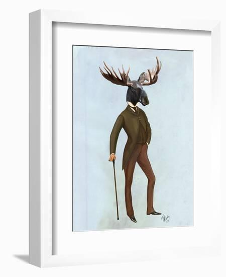 Moose in Suit Full-Fab Funky-Framed Premium Giclee Print