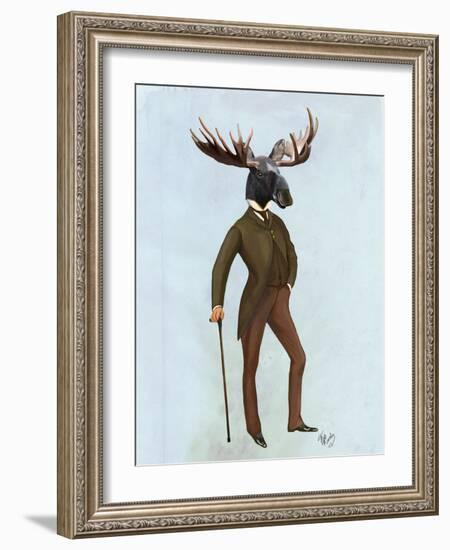 Moose in Suit Full-Fab Funky-Framed Art Print