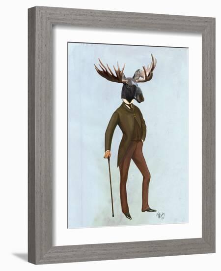 Moose in Suit Full-Fab Funky-Framed Art Print