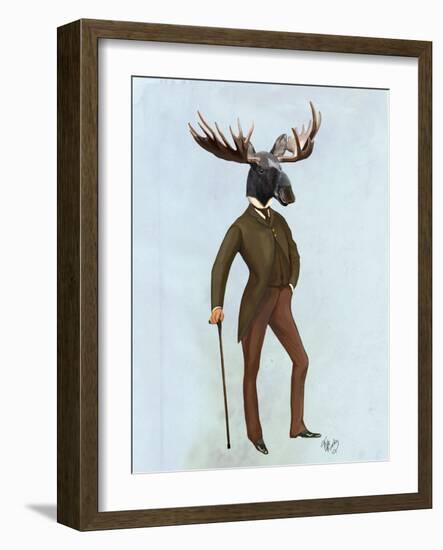 Moose in Suit Full-Fab Funky-Framed Art Print