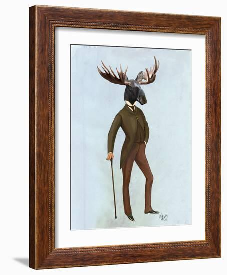 Moose in Suit Full-Fab Funky-Framed Art Print