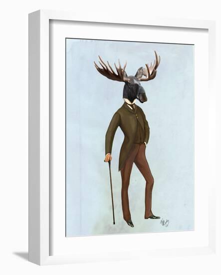 Moose in Suit Full-Fab Funky-Framed Art Print