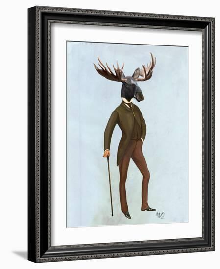 Moose in Suit Full-Fab Funky-Framed Art Print