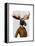 Moose in Suit Portrait-Fab Funky-Framed Stretched Canvas