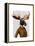 Moose in Suit Portrait-Fab Funky-Framed Stretched Canvas