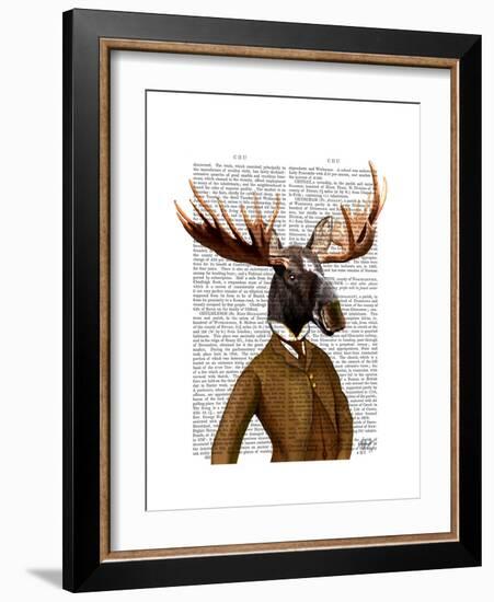 Moose in Suit Portrait-Fab Funky-Framed Premium Giclee Print