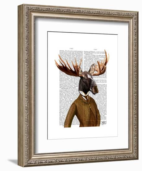 Moose in Suit Portrait-Fab Funky-Framed Art Print