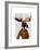 Moose in Suit Portrait-Fab Funky-Framed Art Print