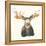 Moose on Cream-Kathy Ferguson-Framed Stretched Canvas