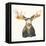 Moose on Cream-Kathy Ferguson-Framed Stretched Canvas