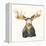 Moose on Cream-Kathy Ferguson-Framed Stretched Canvas