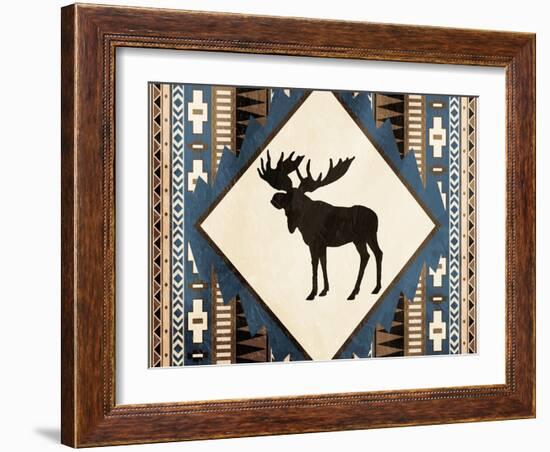 Moose Pattern Horizontal-Jace Grey-Framed Art Print