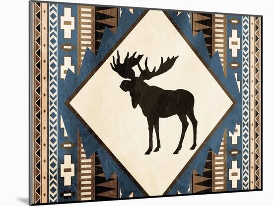 Moose Pattern Horizontal-Jace Grey-Mounted Art Print