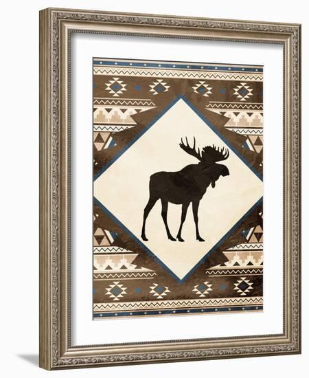 Moose Pattern Mate-Jace Grey-Framed Art Print