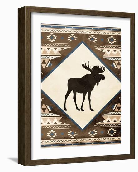 Moose Pattern Mate-Jace Grey-Framed Art Print